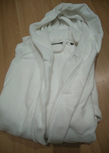 Otel Tipi Kadife Beyaz Bornoz - Görsel 4