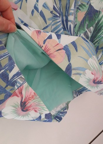 Çiçek Desenli V Yaka Midi Kalem Elbise - Görsel 5