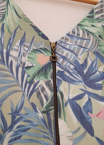 Çiçek Desenli V Yaka Midi Kalem Elbise - Görsel 4