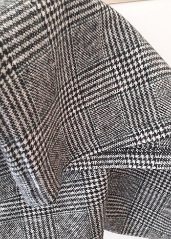 Gri Ekose yüksek bel Etek - Görsel 2