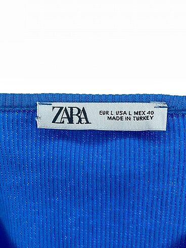 l Beden mavi Renk Zara Bluz %70 İndirimli.