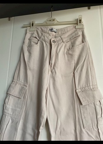 Zara Bej Renkli Kadın Bol Kesim Kot Pantolon