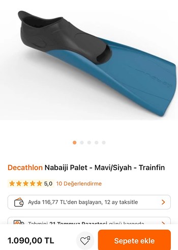 Decathlon Nabaiji Mavi/Siyah Yüzme Paleti