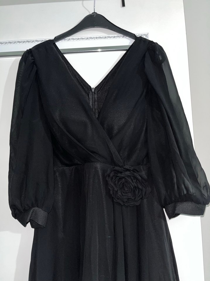 V Yaka Kadın Elbise - Görsel 2