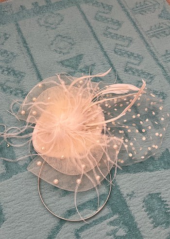 İnci Detaylı Bej Vintage Gelinlik Aksesuarı - Görsel 2