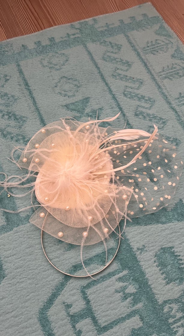 İnci Detaylı Bej Vintage Gelinlik Aksesuarı - Görsel 2