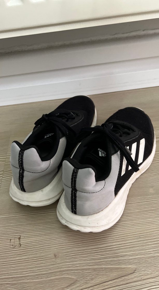 Siyah Beyaz Bağcıklı Erkek Spor Ayakkabı - Görsel 3