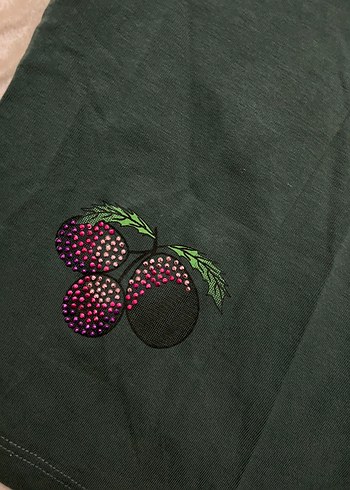 Bordo Desenli Kısa Kollu Kadın Pijama Takımı - Görsel 3