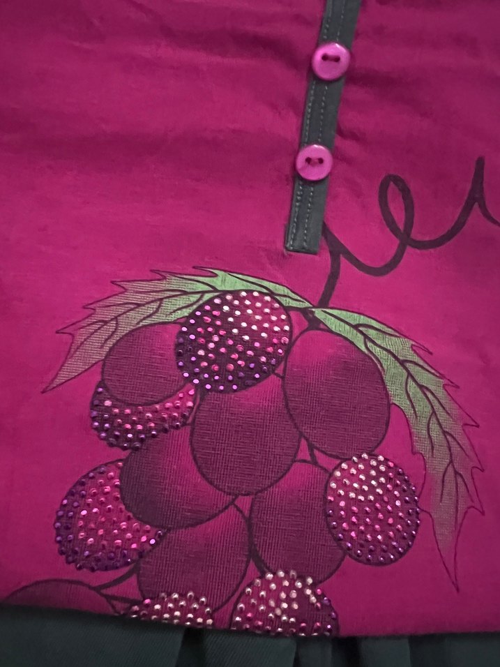 Bordo Desenli Kısa Kollu Kadın Pijama Takımı - Görsel 2