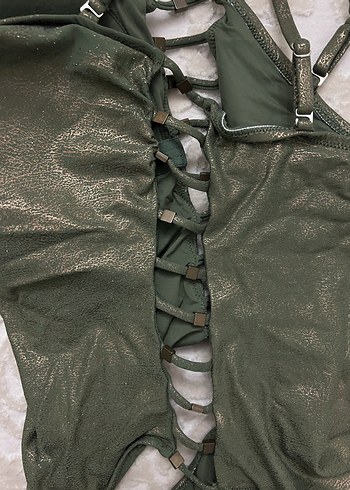 Yeşil İp Detaylı İnce Askılı Mayo - Görsel 2