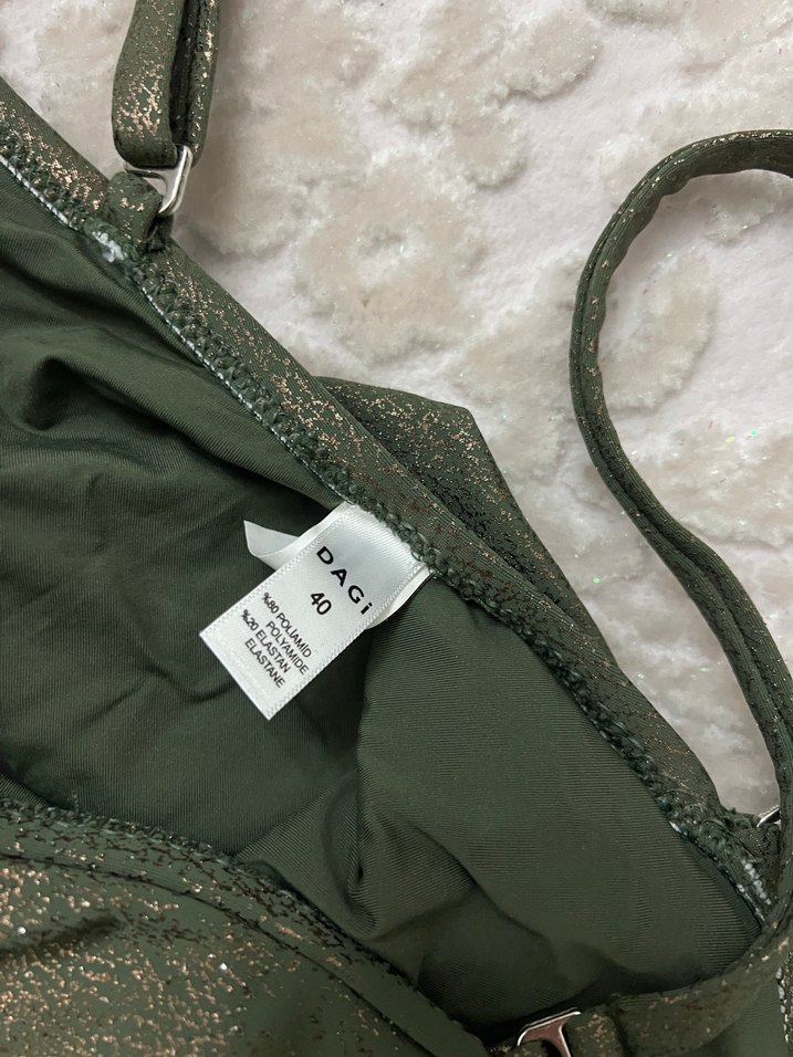 Yeşil İp Detaylı İnce Askılı Mayo - Görsel 3