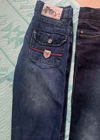 9 Yaş Beden Erkek Çocuk Koyu Mavi Düz Denim Pantolon