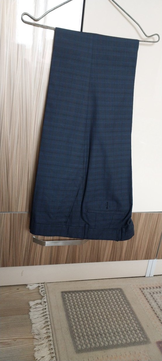 Düğmeli Erkek Klasik Mavi Takım Elbise Ceketi - Görsel 5