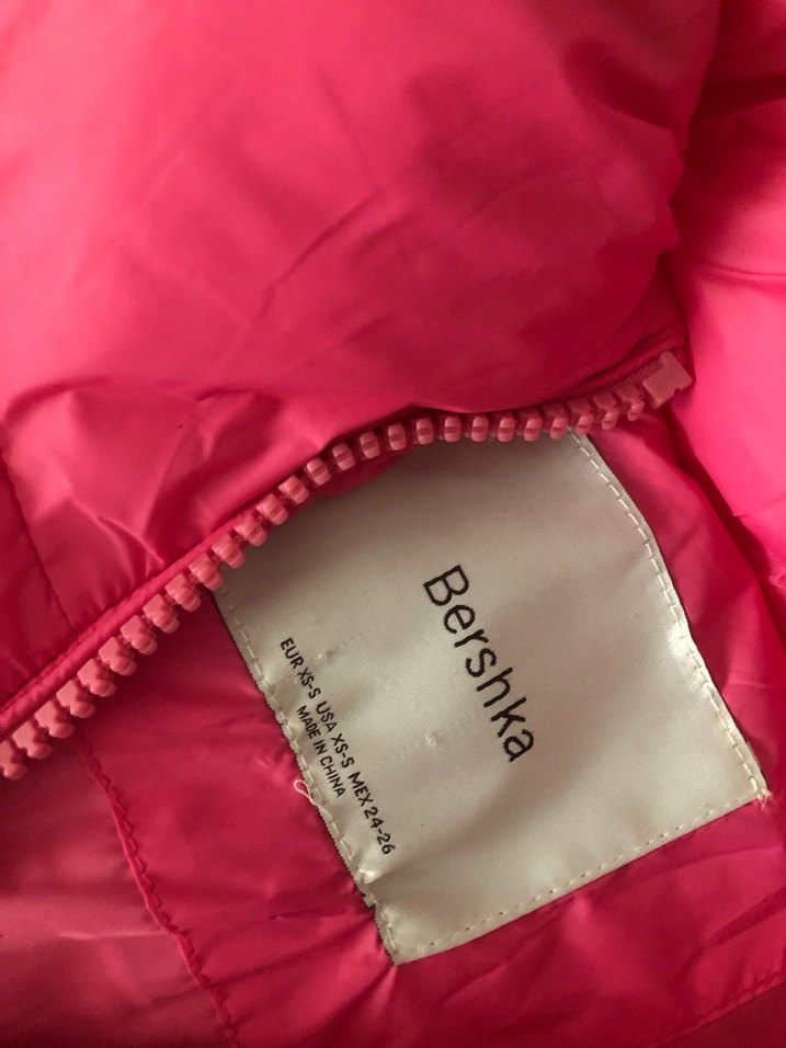 Bershka Pembe Kadın Kışlık Kısa Mont - Görsel 3