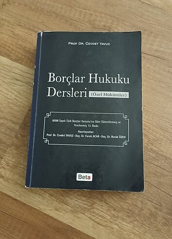 Borçlar Hukuku Dersleri Özel Hükümler - Cevdet Yavuz