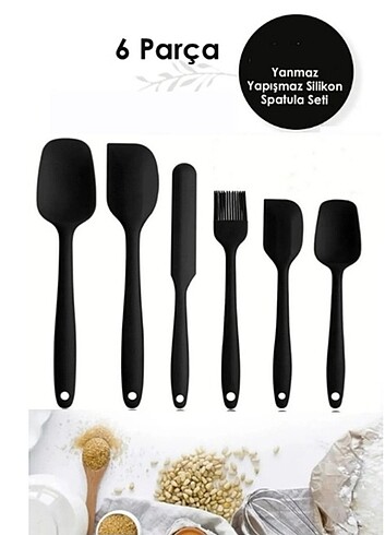 6 Parça Silikon Spatula Seti