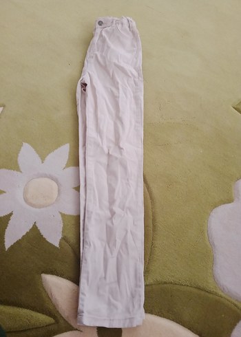 LC Waikiki Düğmeli Beyaz Keten Kiz Pantolon