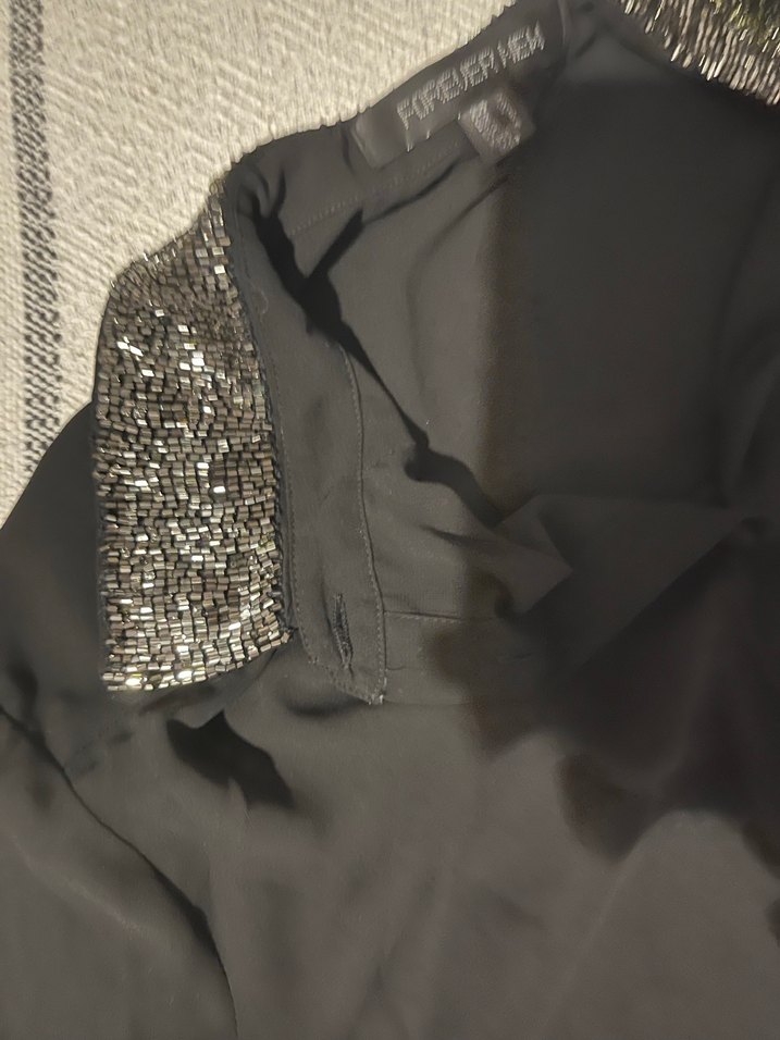 Siyah Düğmeli Uzun Kollu TRANSPARAN Gömlek - Görsel 2