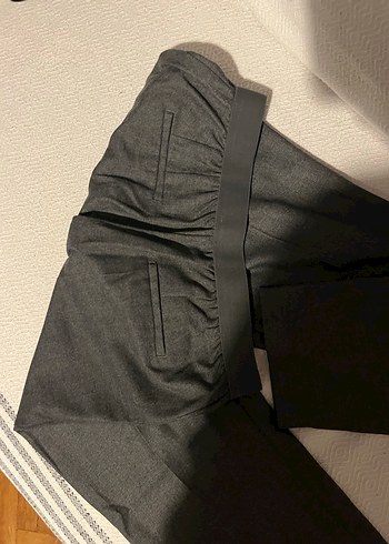 Gri Kadın Kumaş Pantolon lastikli - Görsel 3