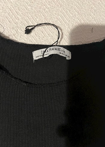 Siyah ZARA  Kolsuz Crop Top - Görsel 2
