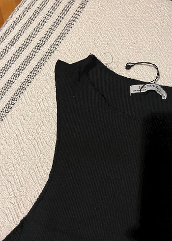 Siyah ZARA  Kolsuz Crop Top - Görsel 3