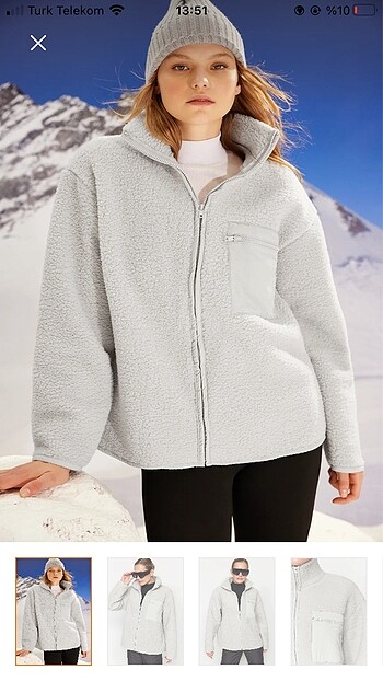 Fermuarlı Polarlı Sweatshirt