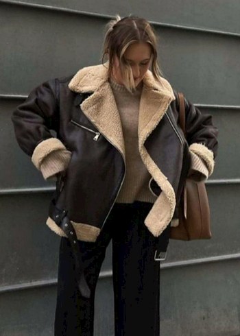 zara orjinal Kahverengi Kürklü Deri süyet gorunumlu Kadın Ceket.