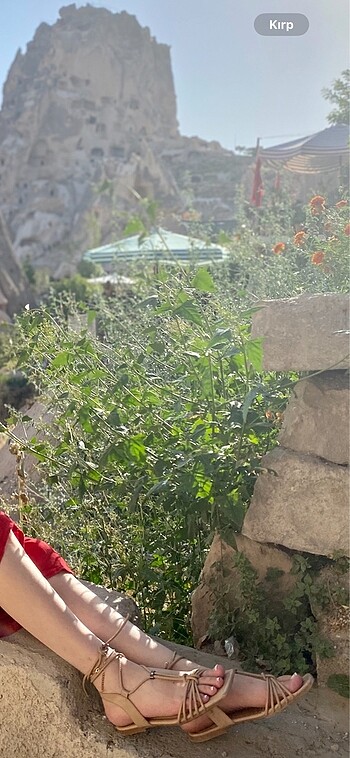 38 Beden ten rengi Renk Bağcıklı sandalet