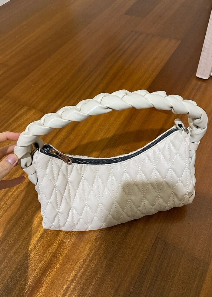 örgülü beyaz çanta - Görsel 2