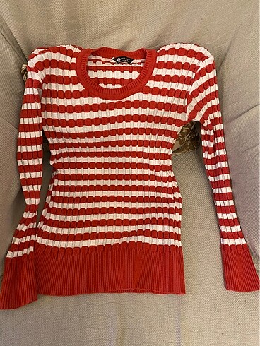 çizgili pembe kazak - Görsel 2