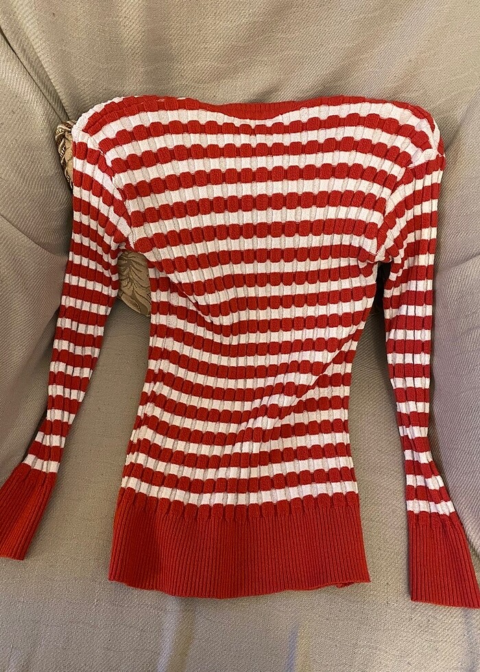 çizgili pembe kazak - Görsel 3