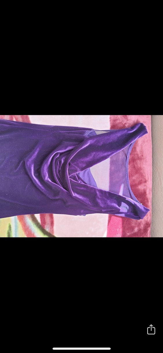 V Yaka Mor Mini Kadın Abiye Elbise - Görsel 3