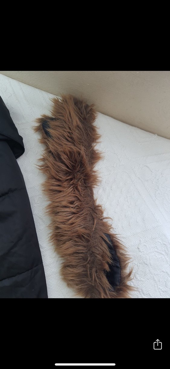 Kürk Detaylı Siyah Kadın Kışlık Mont - Görsel 4