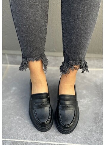 Siyah Cilt Oxford Kadın Ayakkabı 