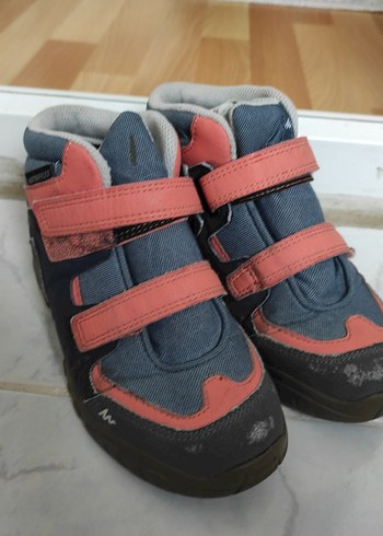 decathlonKız Çocuk Pembe Gri Cırtcırtlı Bot