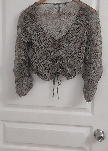 Zara Zara şifon leopar şık bluz.