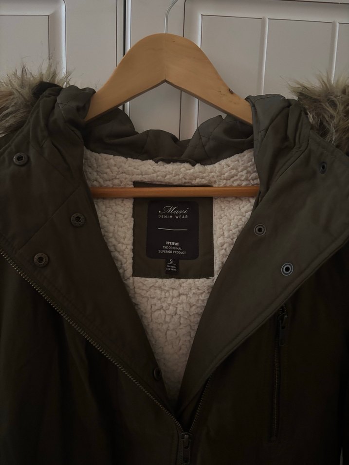 Mavi orijinal kadin haki parka - Görsel 3