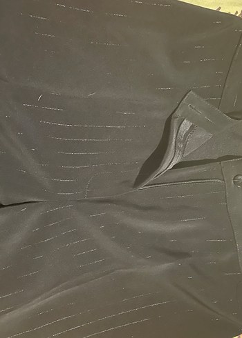 Eray Siyah Parlak Baskılı Kadın Palazzo Pantolon - Görsel 3