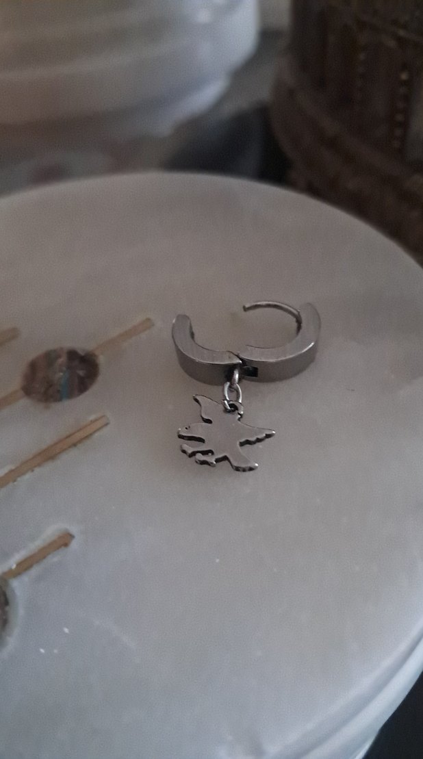 çelik erkek küpe - Görsel 3