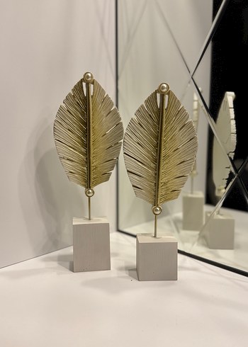 Parlak Altın Renkli Yaprak Figürin - Görsel 3