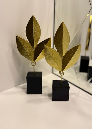 Altın Renkli Dekoratif Yaprak Figürleri - Görsel 3