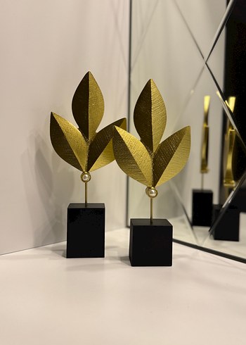 Altın Renkli Dekoratif Yaprak Figürleri - Görsel 2