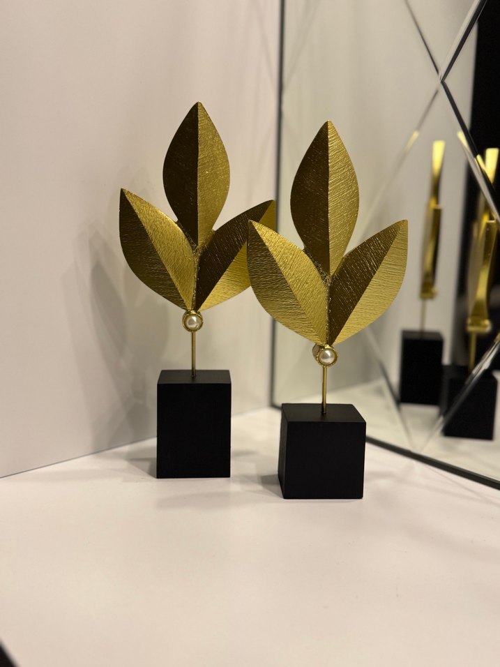Altın Renkli Dekoratif Yaprak Figürleri - Görsel 4