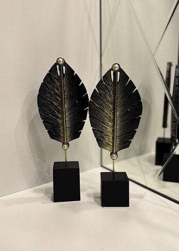 Siyah Yaprak Figürlü Dekoratif Biblo - Görsel 4