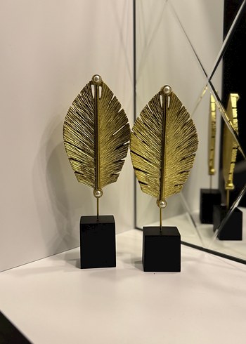 Parlak Altın Yaprak Figürin Seti - Görsel 2