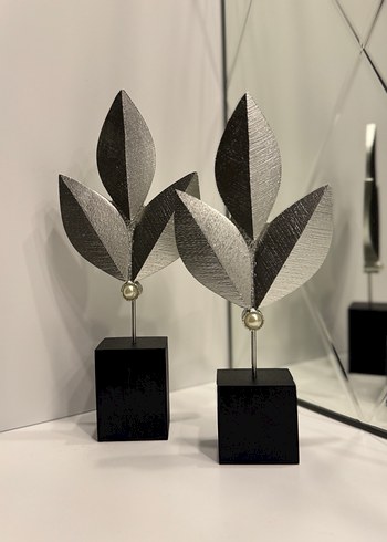 Gri Yaprak Figürleri Siyah Kaideli - Görsel 3