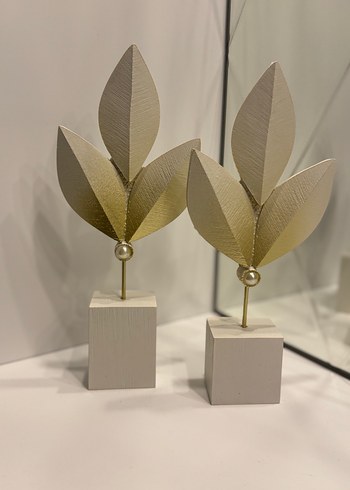 Altın Renkli Dekoratif Yaprak Figürleri - Görsel 2