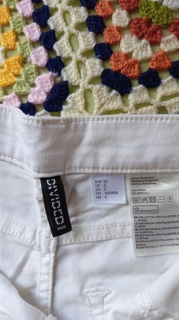 H&M Beyaz kot şort 32