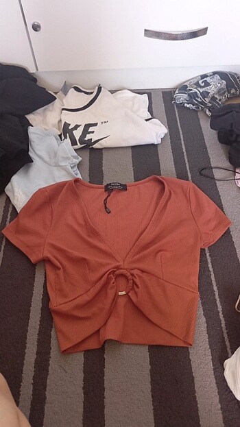 Kiremit rengi Bershka crop 