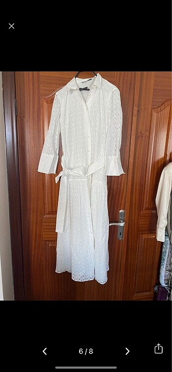 xs Beden beyaz Renk Fisto işlemeli elbise